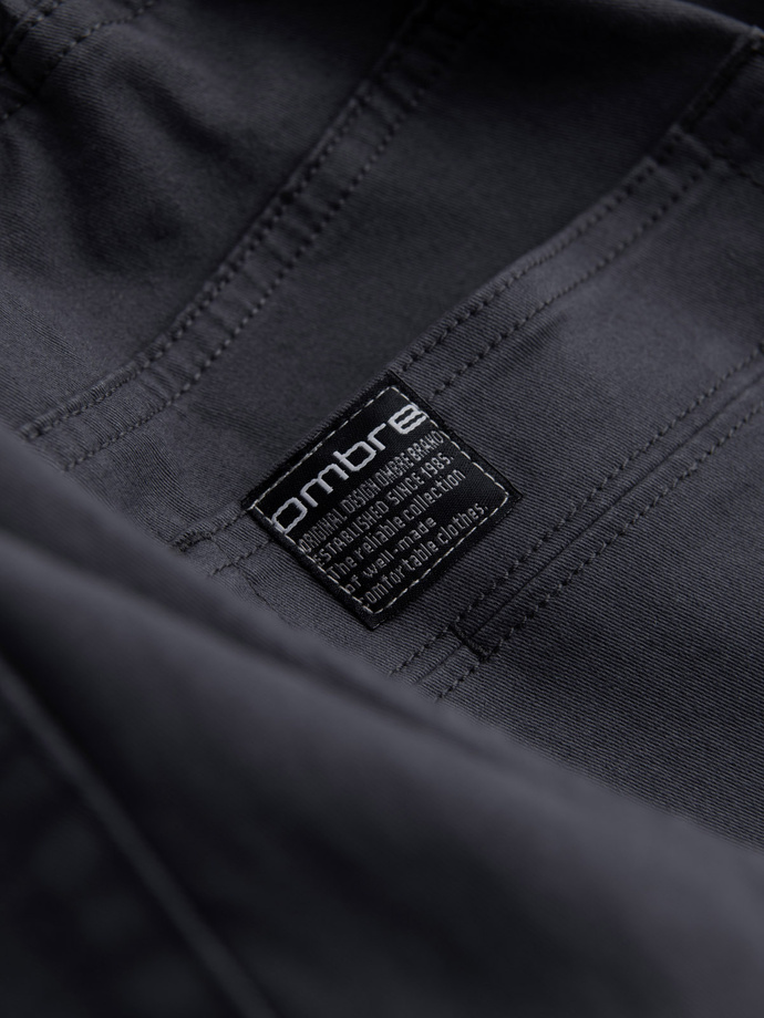 Men's JOGGER pants with zippered cargo pockets - graphite V3 OM-PAJO-0125