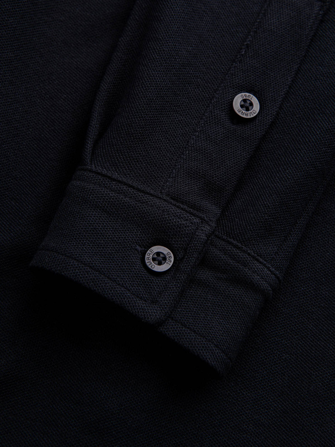 Men's long sleeve knit shirt - black V4 K540