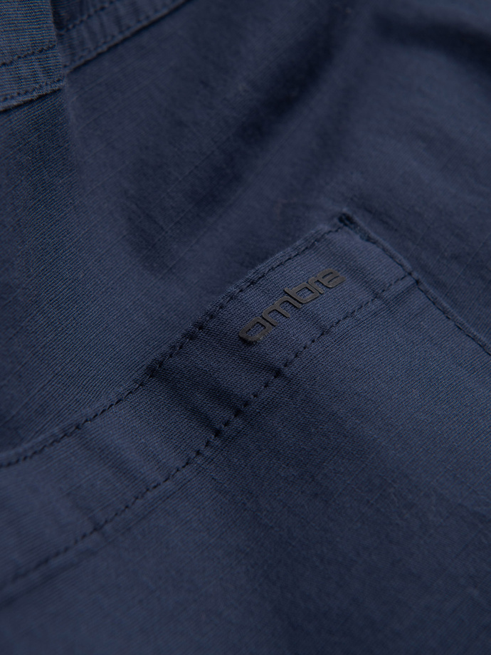 Men's JOGGER pants with zippered cargo pockets - navy blue V5 OM-PAJO-0135