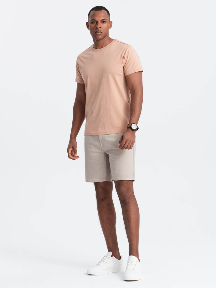 Classic BASIC men's cotton T-shirt - flesh-colored V9 OM-TSBS-0146