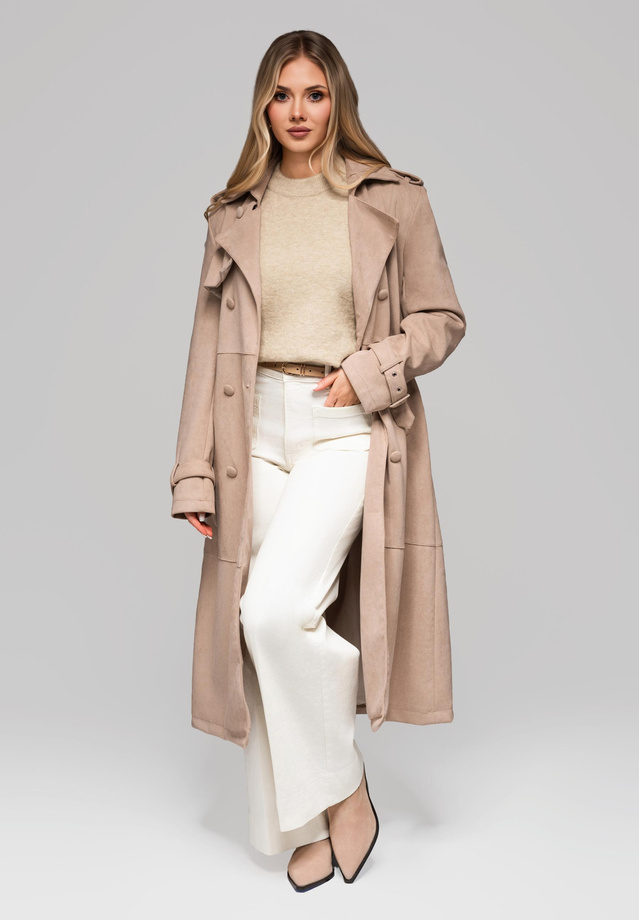 Women's trench coat LARICA OW-COLC-0107 v2 - beige