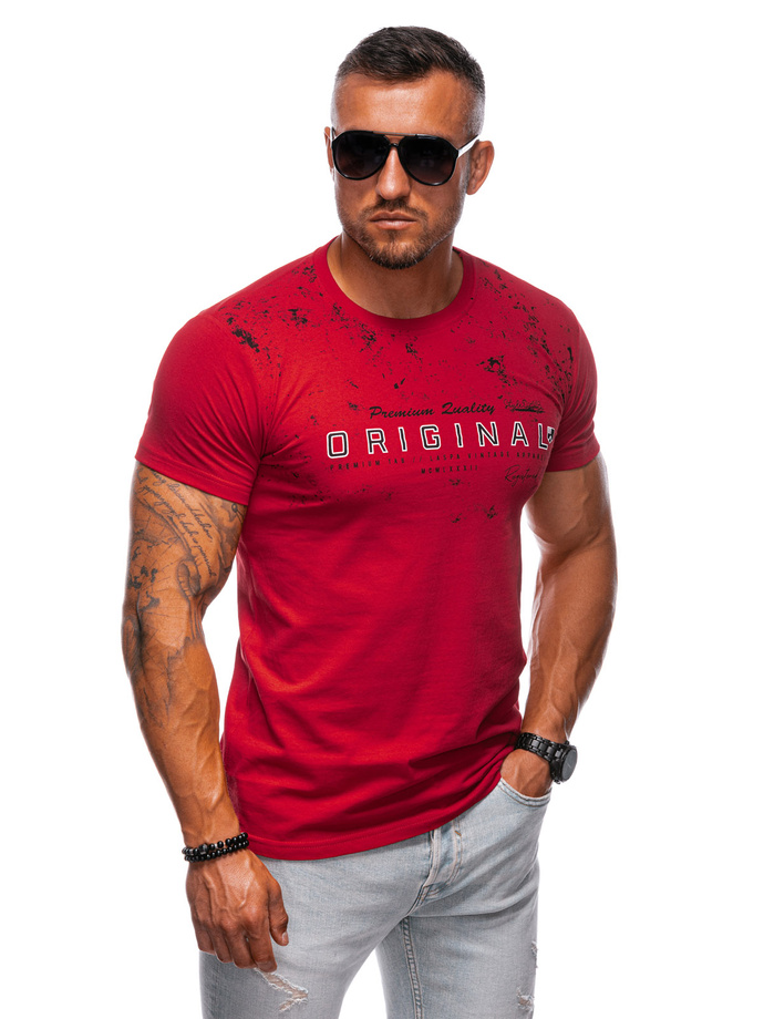 Men's printed t-shirt S1984 - red