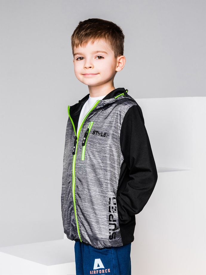 Boy's hoodie with zipper - dark grey KB008