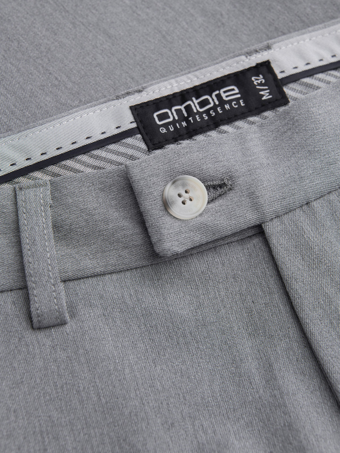 Eleganckie męskie spodnie chino SLIM FIT - jasnoszare V1 OM-PACP-0191