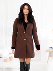 Fashionable women's coat CLR042 - brown