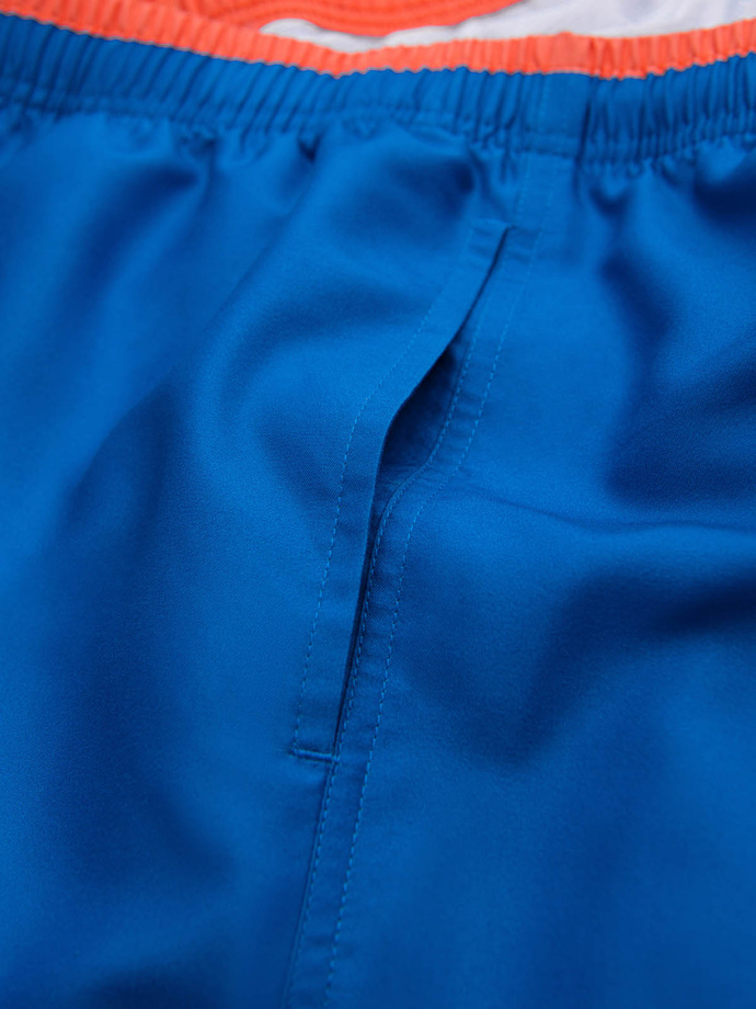 Spodenki męskie kąpielówki z dwukolorowym ściągaczem – ciemnoniebieskie V5 OM-SRBS-0141