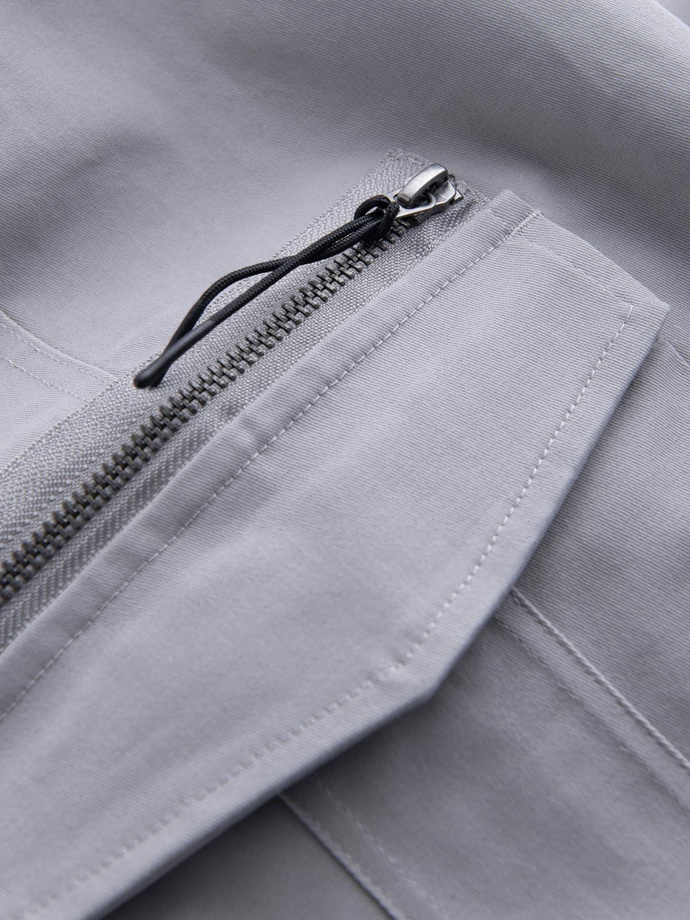 Men's STRAIGHT LEG cargo pants with triangle pocket pin - gray V3 OM-PACG-0196