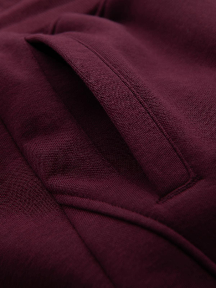 Men's BASIC cotton jogger sweatpants - maroon V3 OM-PABS-0174