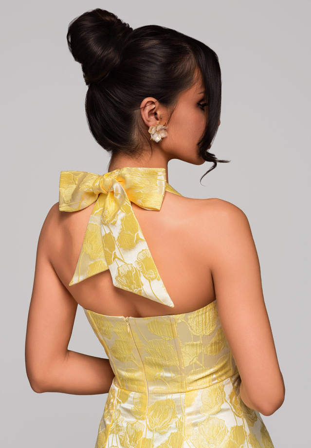 Sukienka wieczorowa LA-OM-DLR125 żółty