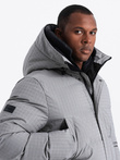 Outdoor long men's parka jacket - gray V2 OM-JALJ-0201