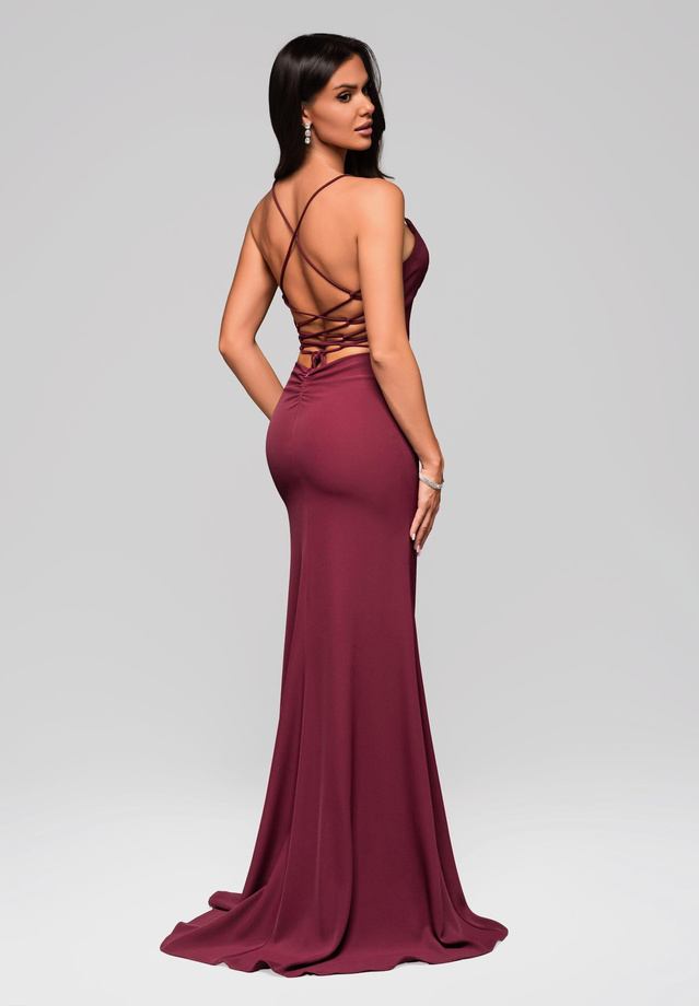 Evening dress LA-OM-DLR208 - burgundy