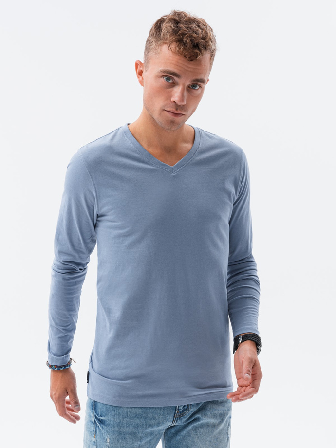 Men's plain longsleeve - light blue L136