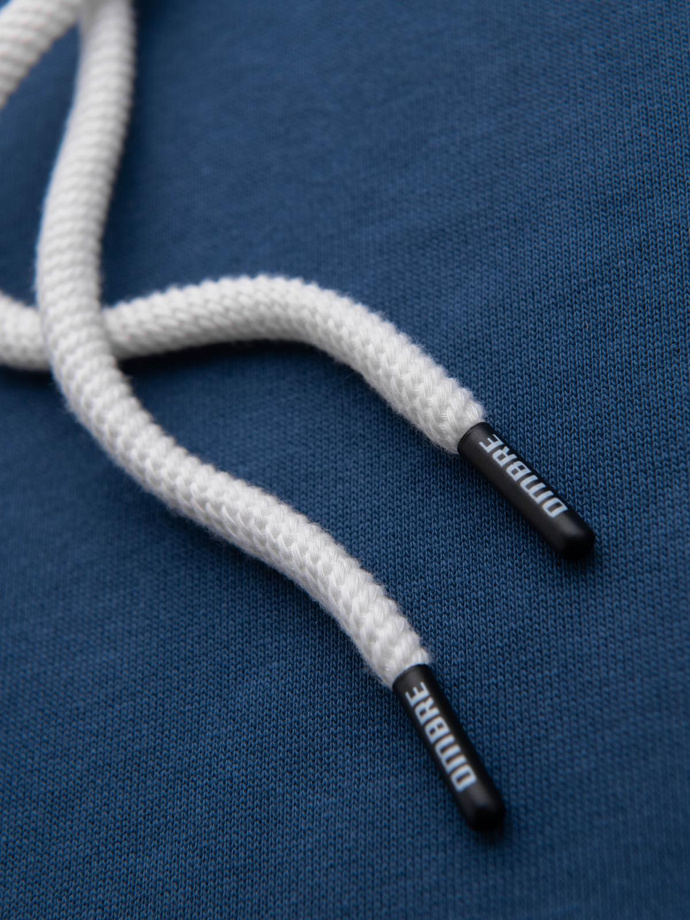 Bluza męska dresowa kangurka z kapturem - granatowa V4 OM-SSBN-0177