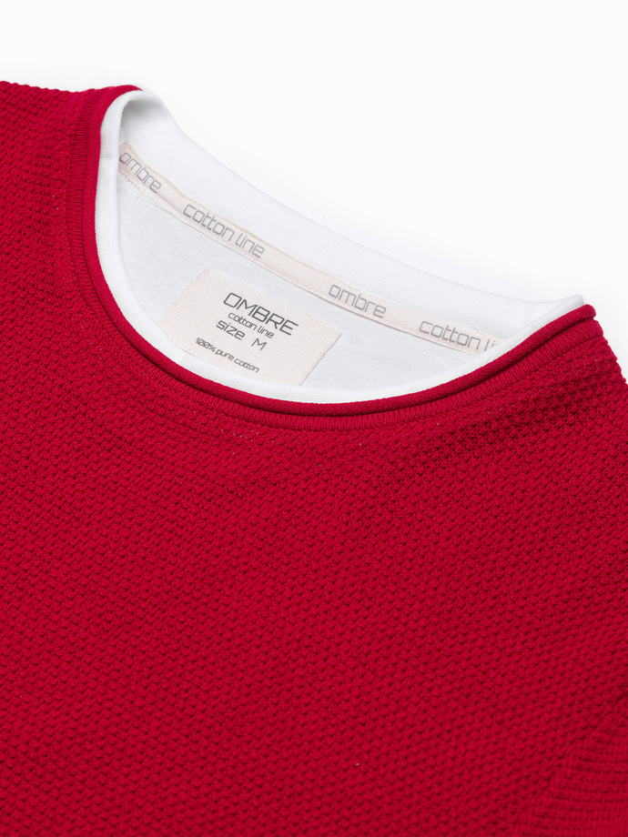 Sweter męski - czerwony V6 E121