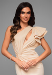 LA-OM-DLR083 Regular Fit raspberry evening dress