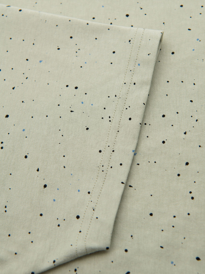 Men's printed cotton T-shirt with round neckline - mint V3 OM-TSFP-0186