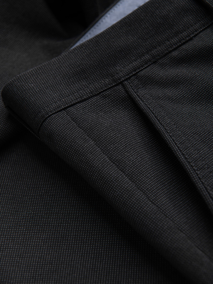Men's classic chino pants with fine texture - black V5 OM-PACP-0188