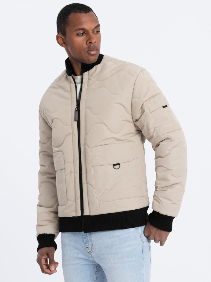 Men's insulated bomber jacket C515 - beige V2