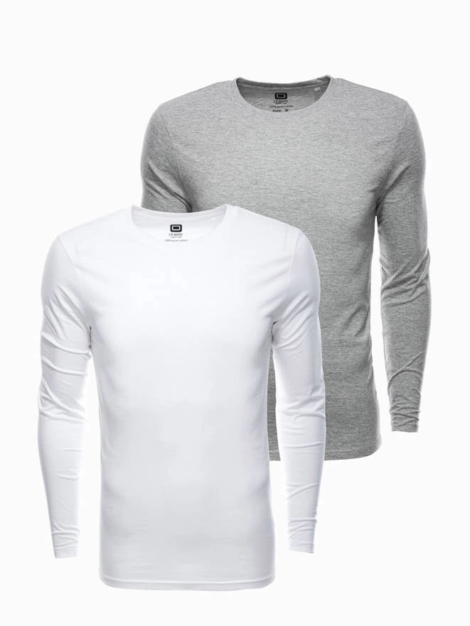 Men's plain longsleeve - mix 2-pack Z43