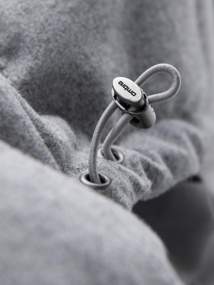 Ciepła długa męska kurtka typu parka z wełną – jasnoszary melanż V3 OM-JALJ-0217