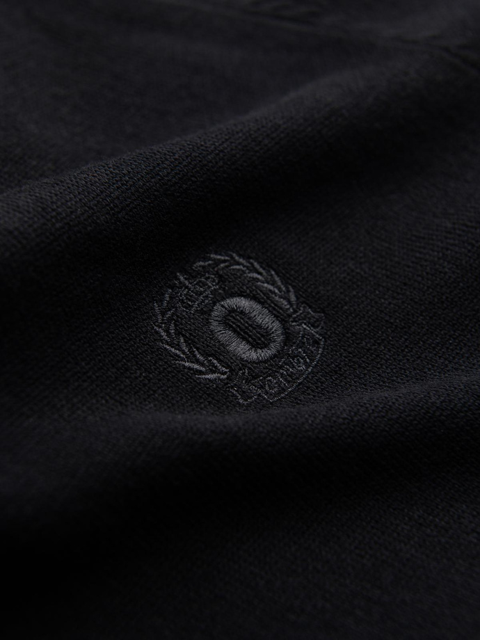 Elegancki sweter męski V-neck BASIC z wiskozą – czarny V1 OM-SWBS-0107