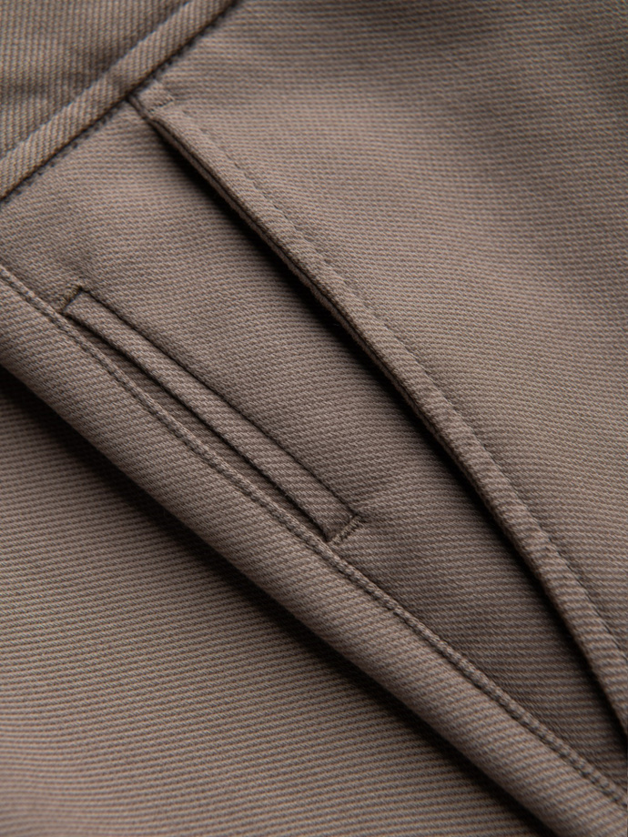 Men's SLIM FIT chino pants with fine texture - ash V1 OM-PACP-0190