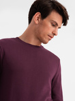 Men's BASIC cotton non-stretch sweatshirt - maroon V3 OM-SSBN-0159