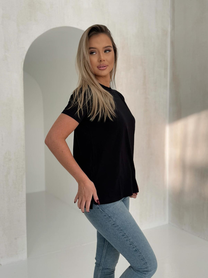 T-shirt oversize SLR094 - czarna