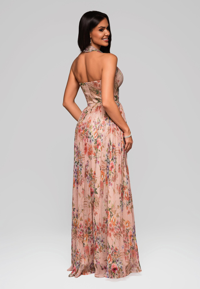 Evening dress LA-OM-DLR180 - nude
