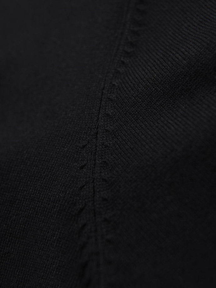 Monochrome knitted men's viscose cardigan - black V2 OM-SWCD-0126