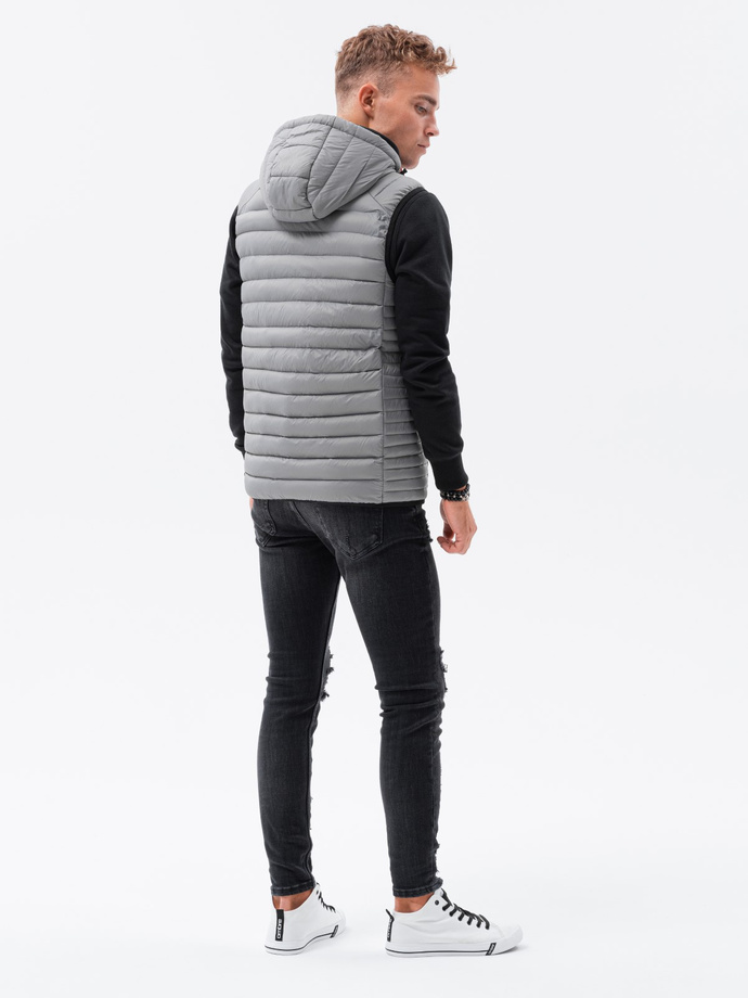 Men's quilted vest - grey V53