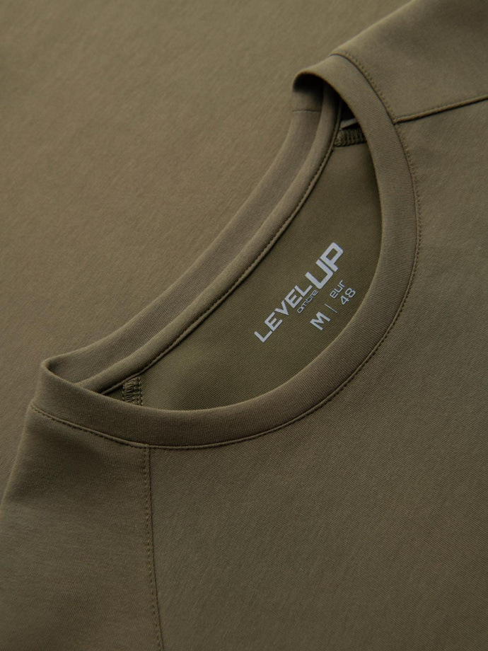 Koszulka męska COMFORT FIT z raglanowym rękawem – oliwkowa V4 OM-TSCT-0240