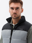 Men's quilted vest - grey V36