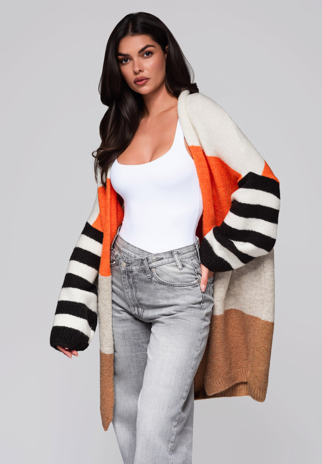 Women's cardigan LW-SWCD-0106 - orange/brown