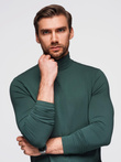 Men's plain turtleneck longsleeve - dark green V7 OM-OM-LSCL-0130
