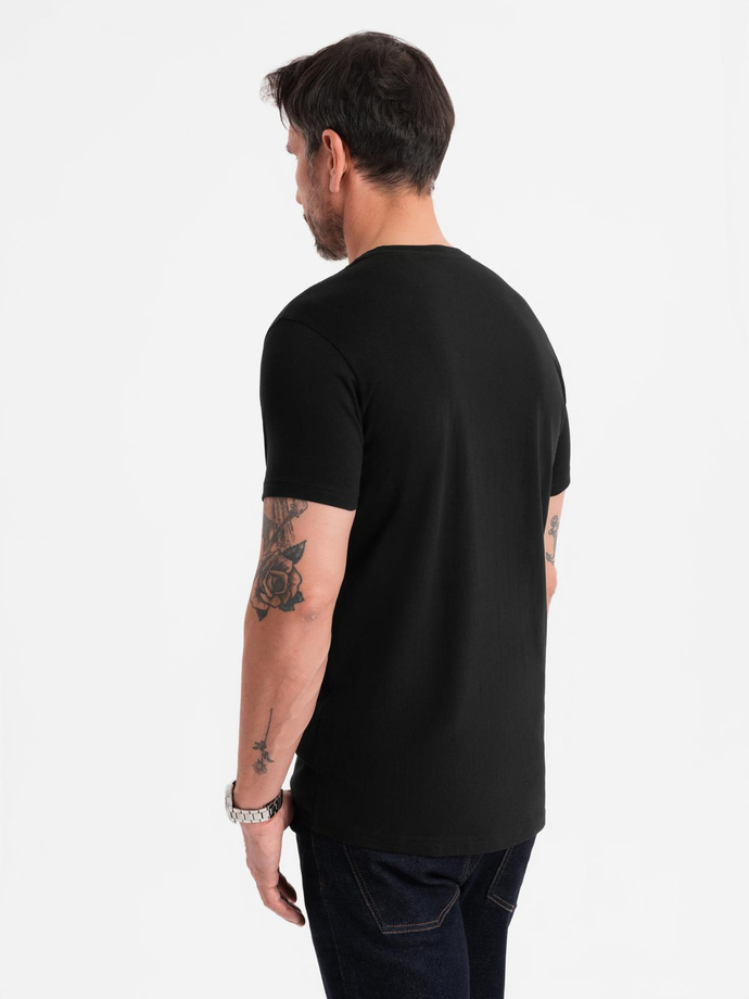 Classic BASIC men's cotton T-shirt - black V1 OM-TSBS-0236