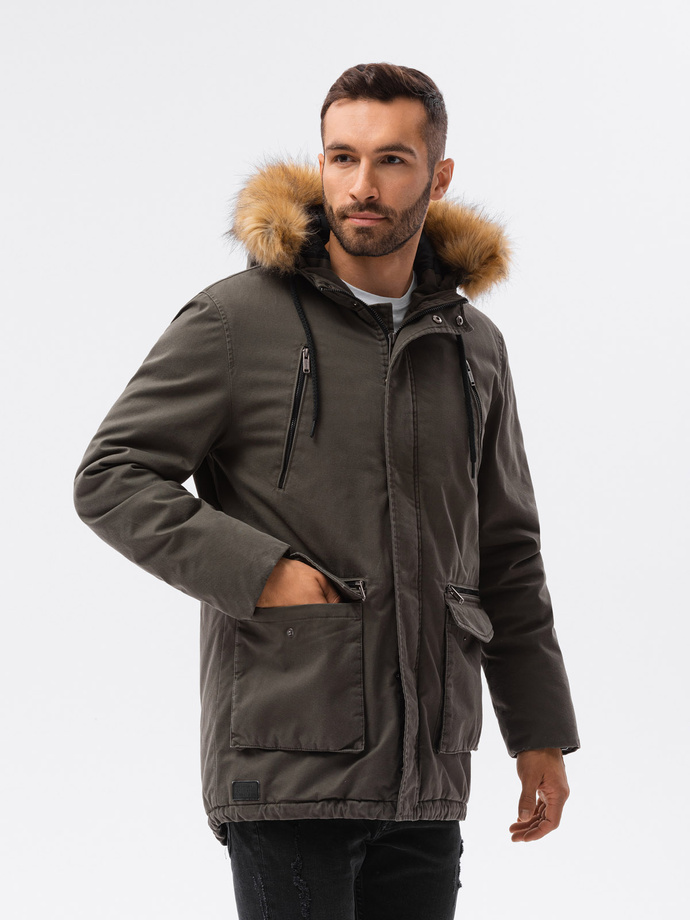 Men's winter jacket - olive C512