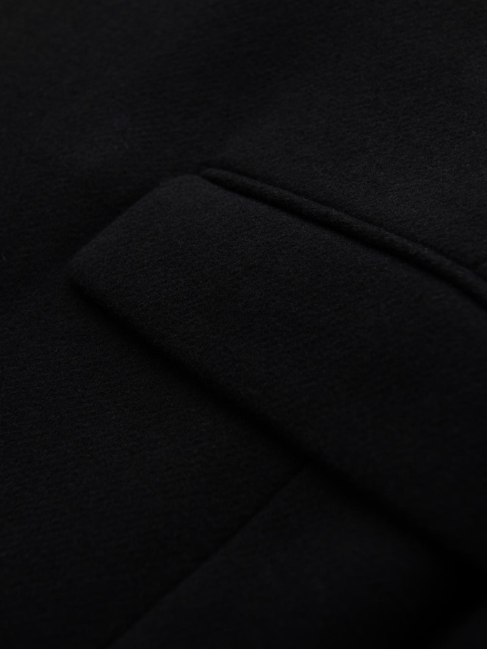 Men's double-breasted wool coat - black V2 OM-COWC-0133