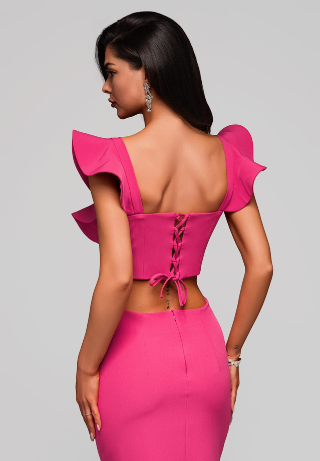 Evening dress LA-OM-DLR152 - fuchsia