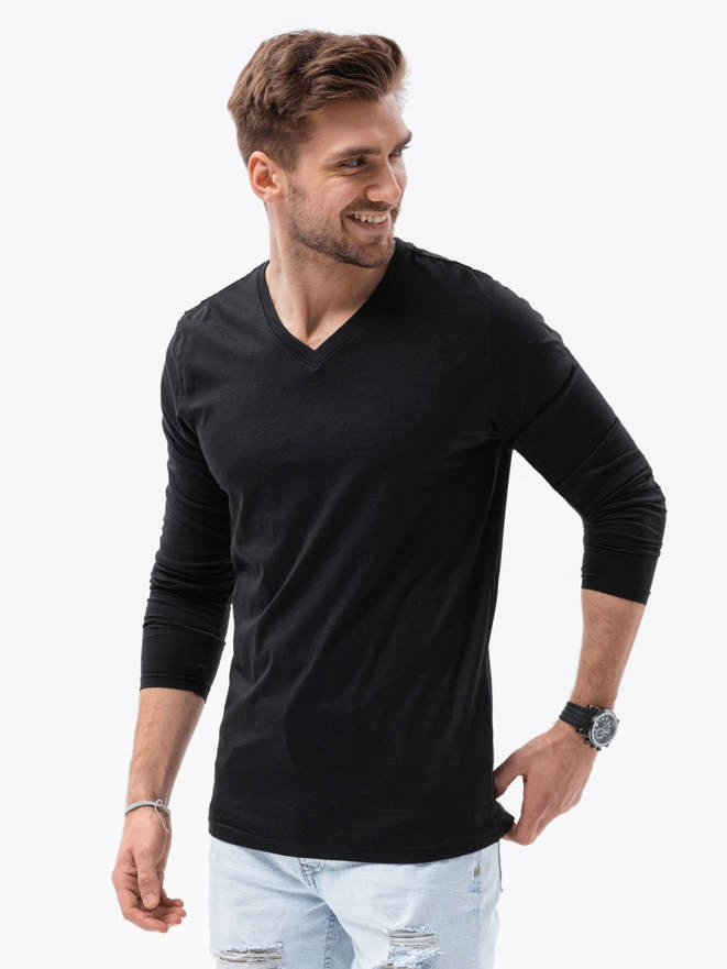 Men's plain longsleeve - black L136