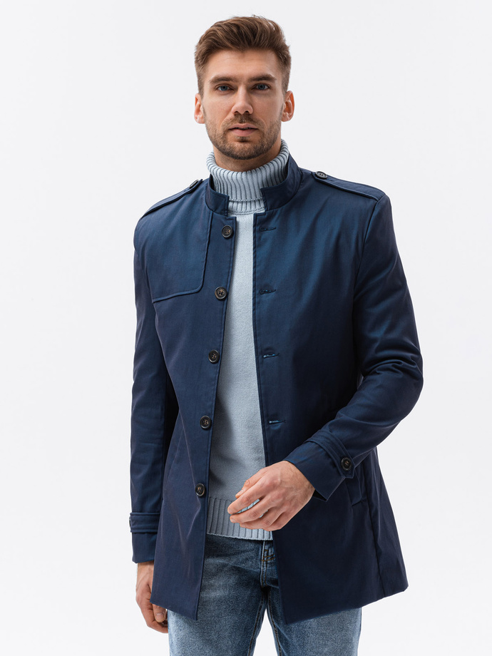 Men's mid-season coat - navy C269