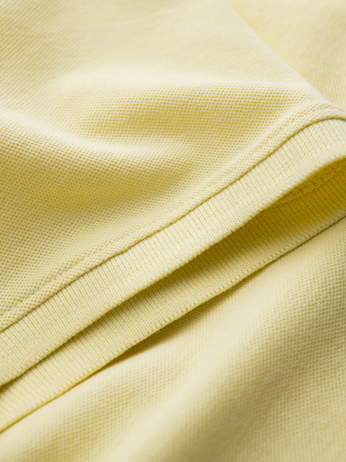 BASIC men's single color pique knit polo shirt - yellow V15 OM-POBS-0100
