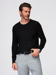 Structured men's sweater with round neckline - black V3 OM-SWSW-0181