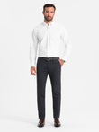 Men's classic chino pants with fine texture - graphite V4 OM-PACP-0188