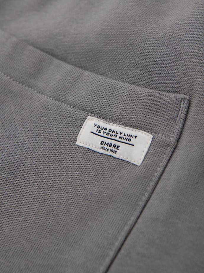 Męskie dresowe spodnie z nogawką bez ściągacza - szare V8 OM-PABS-0206