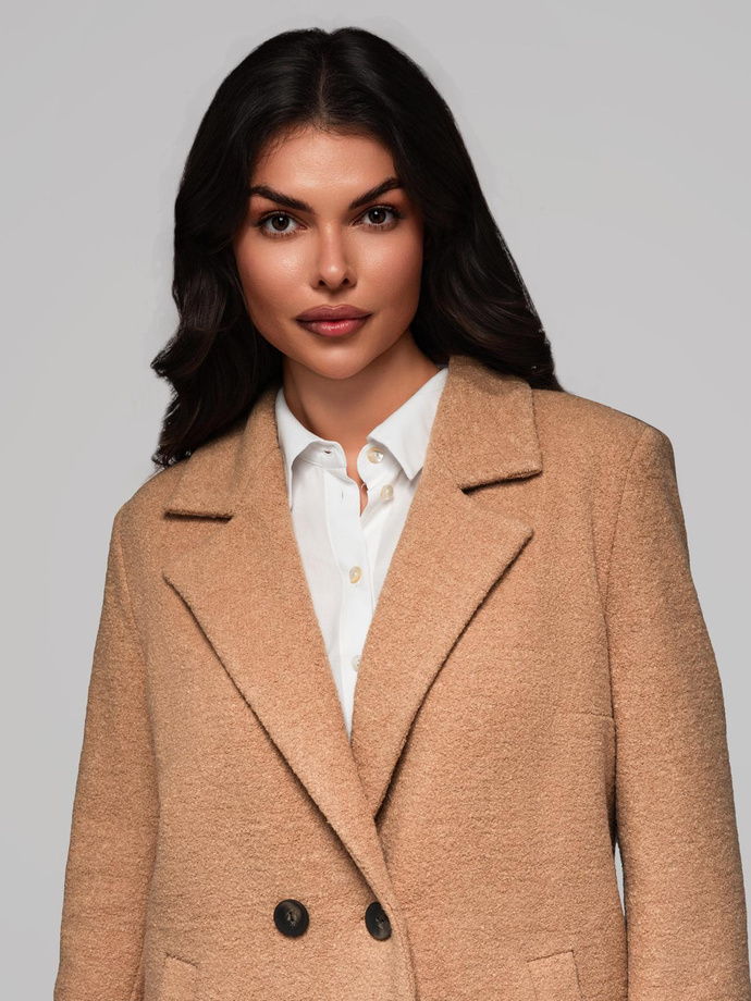 Fashionable women's coat CLR041 - brown