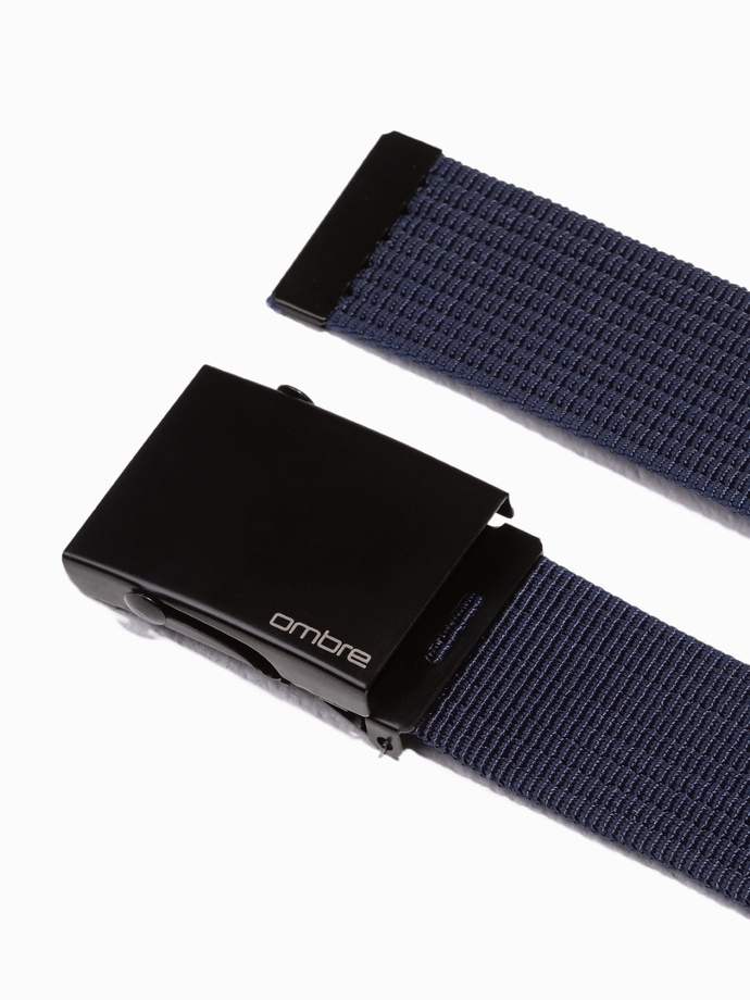 Pasek męski parciany z regulowaną klamrą - granatowy A030