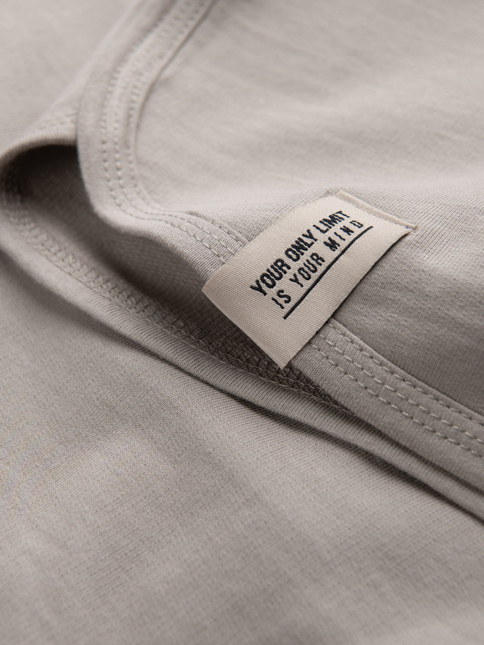 Men's sweat shorts with rounded leg - dark beige V3 OM-SRSK-0105