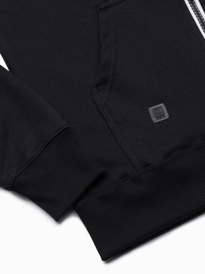 Bluza męska rozpinana z kapturem BASIC - czarna V1 B977