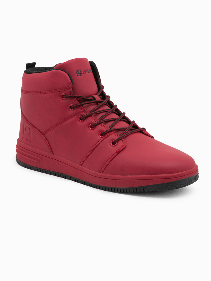 Men's insulated ankle sneakers boots - red V1 OM-FOSH-0123